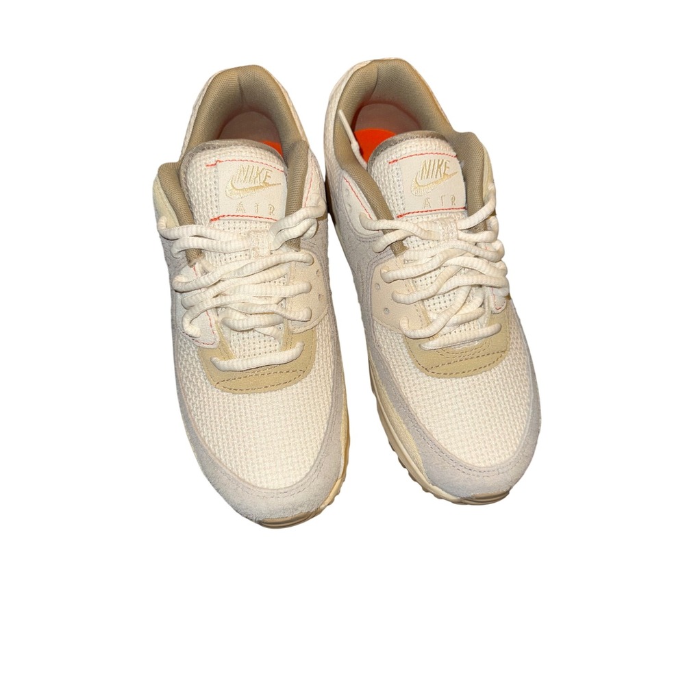 New Nike Men's Air Max 90 Size 7 Sail Light Bone Orange Sneakers No Box - Picture 2 of 11